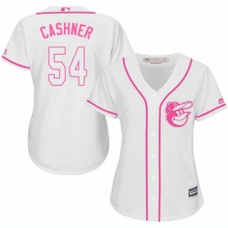 Womens Majestic Baltimore Orioles 54 Andrew Cashner Replica White Fashion Cool Base MLB Jersey 