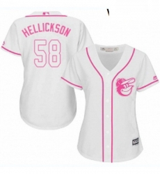 Womens Majestic Baltimore Orioles 58 Jeremy Hellickson Replica White Fashion Cool Base MLB Jersey 