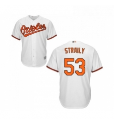 Youth Baltimore Orioles 53 Dan Straily Replica White Home Cool Base Baseball Jersey 