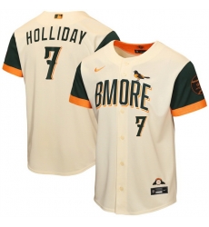 Youth Baltimore Orioles 7 Jackson Holliday Natural 2026 City Connect Stadium Stitched Baseball Jersey Youth Baltimore Orioles 7 Jackson Holliday Natural 2026 City Connect Stadium Stitched Baseball Jersey