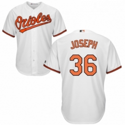 Youth Majestic Baltimore Orioles 36 Caleb Joseph Replica White Home Cool Base MLB Jersey 