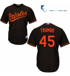 Youth Majestic Baltimore Orioles 45 Mark Trumbo Replica Black Alternate Cool Base MLB Jersey