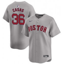 Men Boston Red Sox 36 Triston Casas Grey 2024 Away Limited Stitched Baseball Jersey