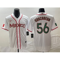 Men Mexico Baseball 56 Randy Arozarena 2023 White World Baseball Classic Stitched Jersey