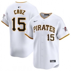 Men Pittsburgh Pirates 15 Oneil Cruz White Home Limited Stitched Baseball Jersey