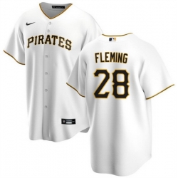 Men Pittsburgh Pirates 28 Josh Fleming White Cool Base Stitched Baseball Jersey