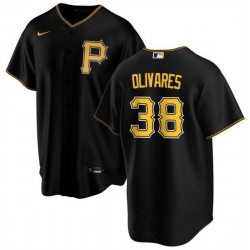 Men Pittsburgh Pirates 38 Edward Olivares Black Cool Base Stitched Baseball Jersey