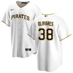 Men Pittsburgh Pirates 38 Edward Olivares White Cool Base Stitched Baseball Jersey