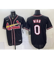 Men St Louis Cardinals 0 Masyn Winn 2026 Fashion Replica Black Out Stitched Baseball Jersey Men St Louis Cardinals 0 Masyn Winn 2026 Fashion Replica Black Out Stitched Baseball Jersey