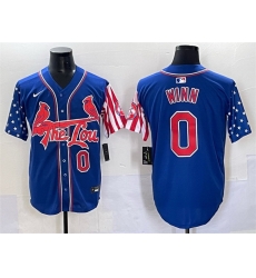 Men St Louis Cardinals 0 Masyn Winn Royal Independence Day Vapor Premier Limited Stitched Baseball Jersey