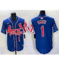 Men St Louis Cardinals 1 Ozzie Smith Royal Independence Day Vapor Premier Limited Stitched Baseball Jersey Men St Louis Cardinals 1 Ozzie Smith Royal Independence Day Vapor Premier Limited Stitched Baseball Jersey