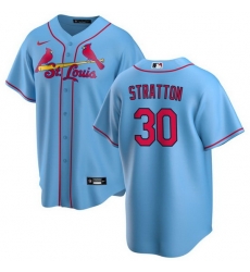 Men St  Louis Cardinals 30 Chris Stratton Blue Cool Base Stitched Jersey