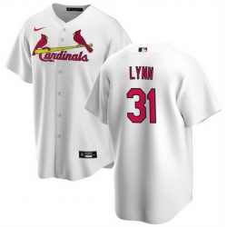 Men St  Louis Cardinals 31 Lance Lynn White Cool Base Stitched Baseball Jersey