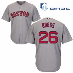 Mens Majestic Boston Red Sox 26 Wade Boggs Replica Grey Road Cool Base MLB Jersey