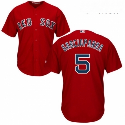 Mens Majestic Boston Red Sox 5 Nomar Garciaparra Replica Red Alternate Home Cool Base MLB Jersey