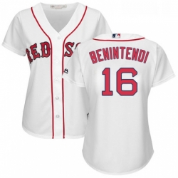 Womens Majestic Boston Red Sox 16 Andrew Benintendi Authentic White Home MLB Jersey