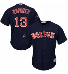 Youth Majestic Boston Red Sox 13 Hanley Ramirez Authentic Navy Blue Alternate Road Cool Base 2018 World Series Champions MLB Jersey