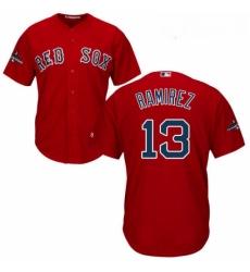 Youth Majestic Boston Red Sox 13 Hanley Ramirez Authentic Red Alternate Home Cool Base 2018 World Series Champions MLB Jersey