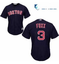 Youth Majestic Boston Red Sox 3 Jimmie Foxx Replica Navy Blue Alternate Road Cool Base MLB Jersey