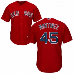 Youth Majestic Boston Red Sox 45 Pedro Martinez Authentic Red Alternate Home Cool Base MLB Jersey