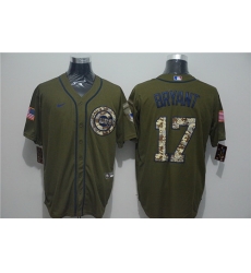 Cubs 17 Kris Bryant Olive 2020 Nike Cool Base Jersey