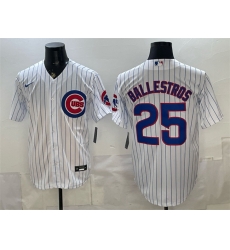 Men Chicago Cubs 25 Mois%C3%A9s Ballesteros White Cool Base Stitched Baseball Jersey Men Chicago Cubs 25 Mois%C3%A9s Ballesteros White Cool Base Stitched Baseball Jersey
