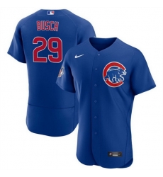 Men Chicago Cubs 29 Michael Busch Blue Flex Base Stitched Baseball Jersey