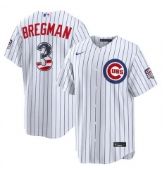 Men Chicago Cubs  3 Alex Bregman White 2026 USA 250 Fourth of July Home Stadium Stitched Baseball Jersey