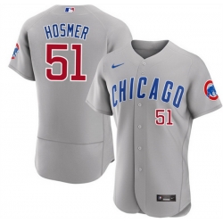 Men Chicago Cubs 51 Eric Hosmer Grey Flex Base Stitched Baseball Jersey