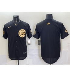 Men Chicago Cubs Blank Black Gold 150th Anniversary Patch Stitched Baseball Jersey Men Chicago Cubs Blank Black Gold 150th Anniversary Patch Stitched Baseball Jersey