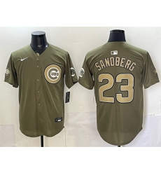 Men Chicago Cubs Ryne Sandberg Olive 2026 Armed Forces Day Stitched Baseball Jersey Men Chicago Cubs Ryne Sandberg Olive 2026 Armed Forces Day Stitched Baseball Jersey