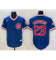 Men Chicago Cubs  Ryne Sandberg Royal 150th Anniversary Throwback Vapor Limited Stitched Baseball Jersey