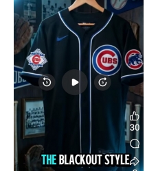 Men Nike Chicago Cubs Blackout Blank Stitched Jersey Men Nike Chicago Cubs Blackout Blank Stitched Jersey