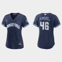 Chicago Cubs 46 Craig Kimbrel Women Nike 2021 City Connect Navy MLB Jersey