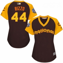 Womens Majestic Chicago Cubs 44 Anthony Rizzo Authentic Brown 2016 All Star National League BP Cool Base MLB Jersey