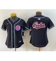 Youth Chicago Cubs Team Big Logo 2026 Fashion Replica Black Out Stitched Baseball Jersey Youth Chicago Cubs Team Big Logo 2026 Fashion Replica Black Out Stitched Baseball Jersey