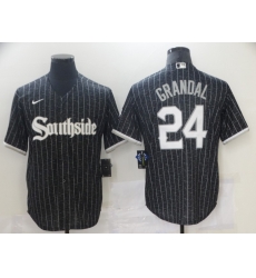 Chicago White Sox 24 Yasmani Grandal Black 2021 City Connect Cool Base Jersey