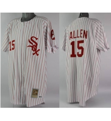 Men 1972 Dick Allen #15 Chicago White Sox Signed Mitchell Ness White Strip Jersey Men 1972 Dick Allen #15 Chicago White Sox Signed Mitchell Ness White Strip Jersey