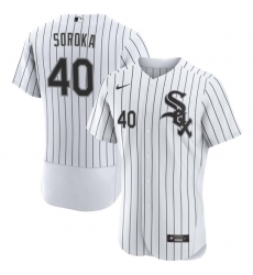 Men Chicago White Sox 40 Michael Soroka White Flex Base Stitched Baseball Jersey