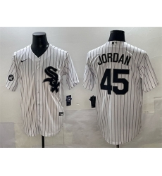 Men Chicago White Sox 45 Michael Jordan White With Patch Cool Base Stitched Baseball Jersey Men Chicago White Sox 45 Michael Jordan White With Patch Cool Base Stitched Baseball Jersey