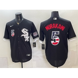 Men Chicago White Sox  5 Munetaka Murakami Black 2026 USA 250 Fourth of July Stitched Baseball Jersey