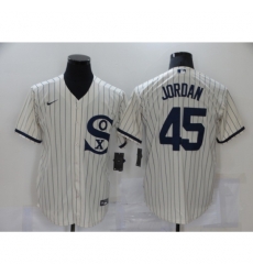 Men Nike Chicago White Sox 45 Michael Jordan Cream Game 2021 Field of Dreams Jersey