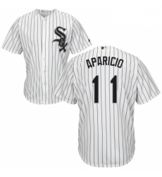 Mens Majestic Chicago White Sox 11 Luis Aparicio White Home Flex Base Authentic Collection MLB Jersey