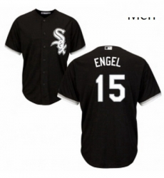 Mens Majestic Chicago White Sox 15 Adam Engel Replica Black Alternate Home Cool Base MLB Jersey 