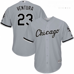 Mens Majestic Chicago White Sox 23 Robin Ventura Replica Grey Road Cool Base MLB Jersey