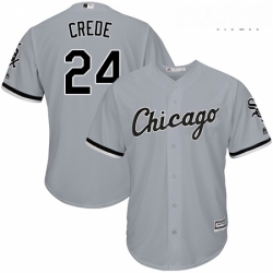 Mens Majestic Chicago White Sox 24 Joe Crede Replica Grey Road Cool Base MLB Jersey