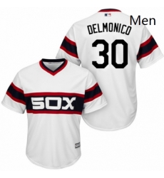 Mens Majestic Chicago White Sox 30 Nicky Delmonico Replica White 2013 Alternate Home Cool Base MLB Jersey 