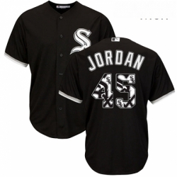 Mens Majestic Chicago White Sox 45 Michael Jordan Authentic Black Team Logo Fashion Cool Base MLB Jersey