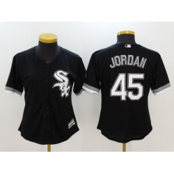 Women Chicago White Sox 45 Michael Jordan Black Stitched Jersey