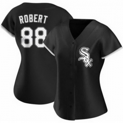 Women Chicago White Sox 88 Luis Robert Black Nike Flexbase Jersey